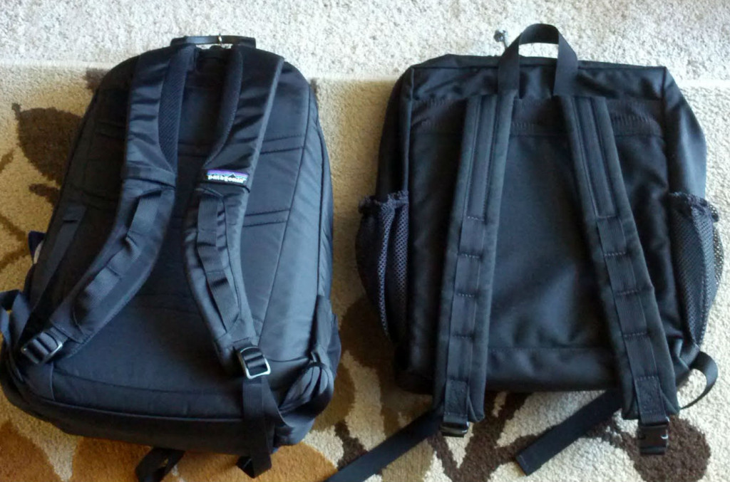 A Patagonia pack versus a lesser quality bag.  Notice the lack of padding and anatomical straps.   Photo: Michael W