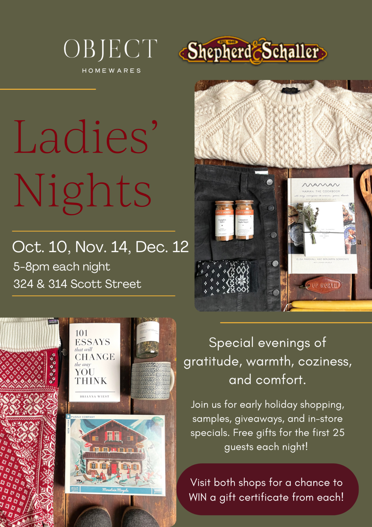 It’s Time for Comfort, Coziness and Kindness: Ladies’ Night Nov 14